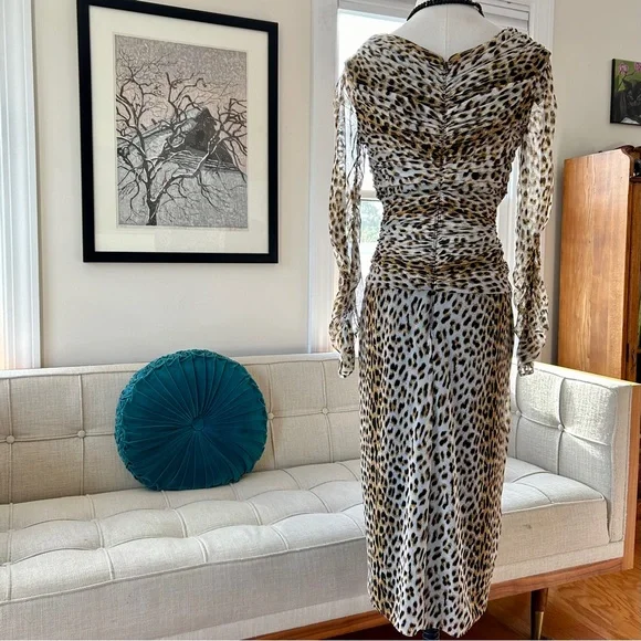 Tadashi Collection Leopard Mesh Dress - Picture 3 of 8